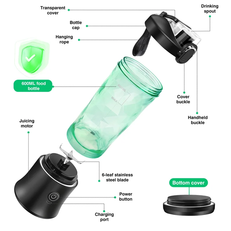 VibeHaven™ FreshBlend Portable Juicer & Bottle