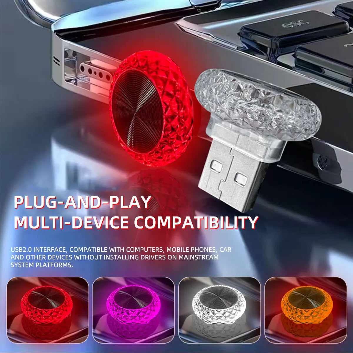 VibeHaven™ CrystalPlug Mini USB Atmosphere Light