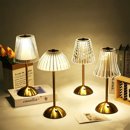 VibeHaven™ Vintage Glow Acrylic Cordless Table Lamp