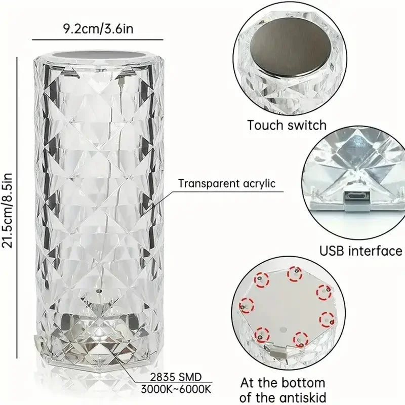 VibeHaven™ Prism Aura Touch RGB Crystal Lamp